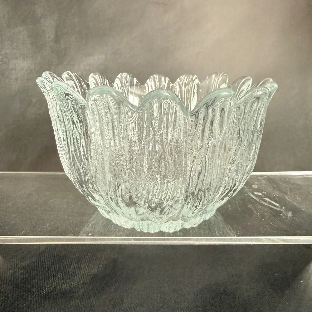 Holmegaard Copenhagen Crystal‎ Textured Glass Votive Candle Holder Denmark